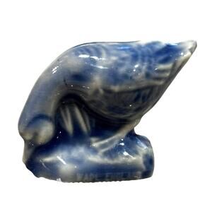Vintage Wade of England Wade Whimsies Blue Porcelain Goose Mini Figurine
